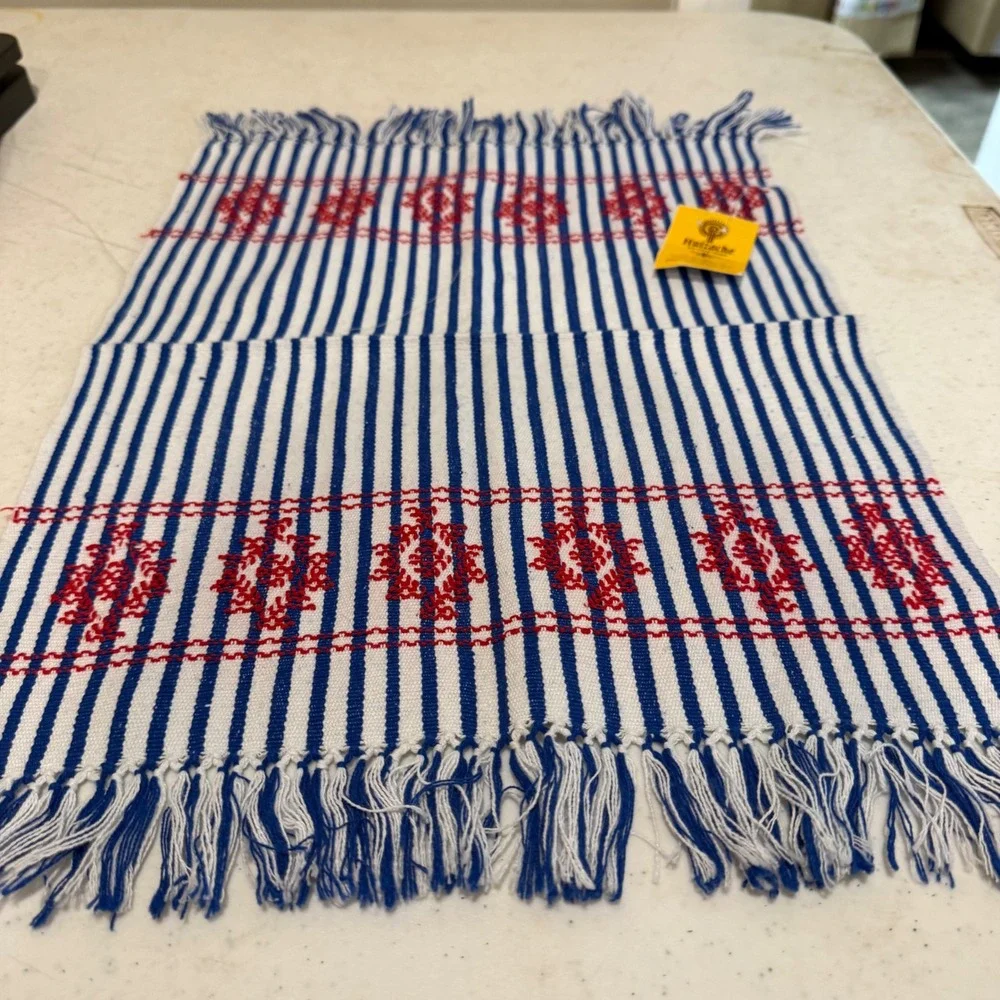 Huizache Arte Vivo de Oaxaca Servilleta Napkin OS Blue‎ White NEW Mexican Folk